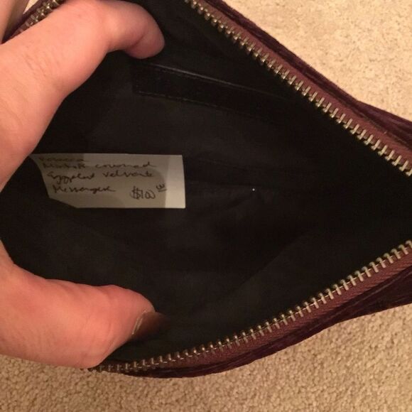 Rebecca Minkoff MAC Crush Velvet cross body Dark Cherry Purple - Picture 6 of 6